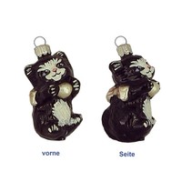 Haberland Christbaumschmuck,-Kugel - KäTzchen Mit Ball Schwarz Hellrosa 6 Cm