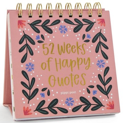 52 Weeks Of Happy Quotes Desk Flip Calendar By Pippi Post Office Desk Decor For