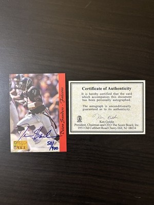 Deion Sanders 1993 Classic Pro Line Live Autograph /900 Auto W/ COA Signature SP
