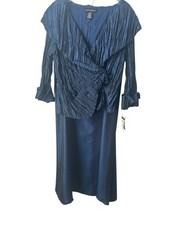 Cachet Navy Blue 2 Piece Gown Jacket Formal Mother of Bride Gown NWT Size 14