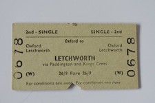 British Railway Ticket Oxford to Letchworth BRB (W) 0678