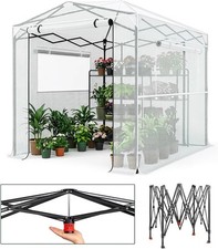 6x8ft Greenhouse Instant Walk-in Pop Up Tent Greenhouse for Indoor Outdoor