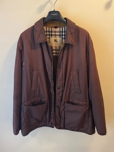 Burberry London Men’s L Brown Field Jacket Detachable Fur Collar Check Lined