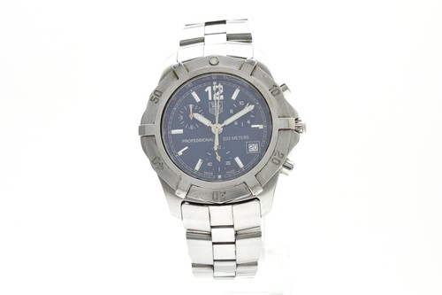 ▶️ [EXC+5] TAG HEUER CN1112 Chronographe Date Cadran Bleu Montre Homme Qz 40mm #248 - Photo 4/12