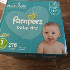Pampers Baby Dry Baby Diapers Disposable Size 1, 216 Count 0.19 per diaper