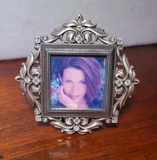 Vintage BRIGHTON Silvertone Mini Frame w/ Rhinestone Accents ~ EXCELLENT!!