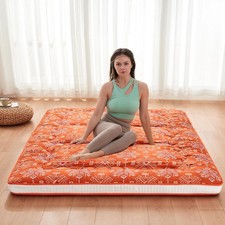 Japanese Floor Futon Mattress Extra Thick Folding Roll Up Bed Topper Mat for ...