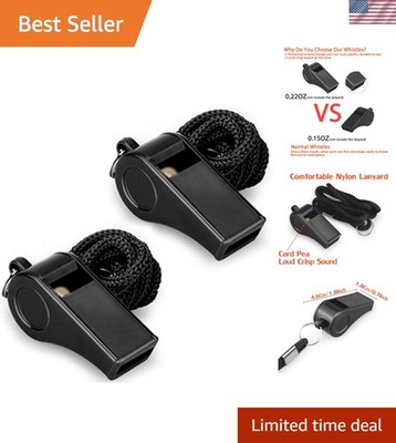 Versatile Sports Whistles - 120dB Loudness, 2-Pack with Neck Lanyard Included