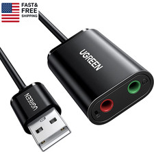 UGREEN USB to Audio Jack Sound Card Adapter with TRS 3.5Mm Headphone Mics