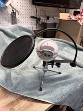 Blue Snowball USB Microphone With Mic Pop Filter Mask Shield