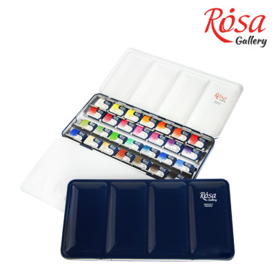 ROSA Gallery Botanical Watercolor Paint Set, Packed in Metal Paint Box, 28 Ct.