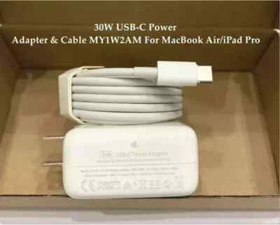 30W USB-C Type-C Power Adapter Charger for MacBook Air iPhone Pro Max iPad