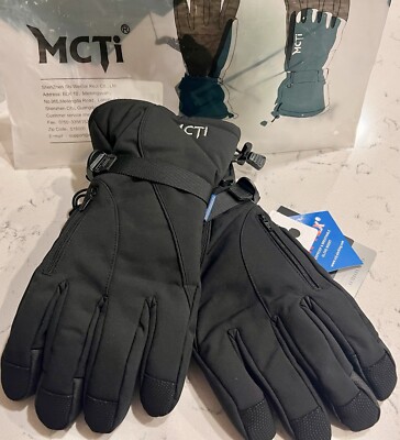 MCTi Gloves Breathable/Windproof/Waterproof  (Black) Size Large