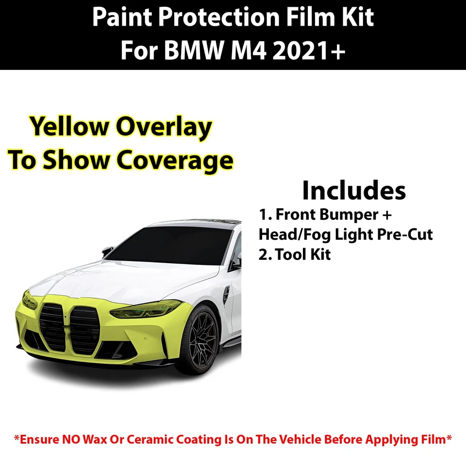 Kit de sujetador transparente de película de protección de pintura precortada PPF para BMW M4 2021+ Foto 2 de 4