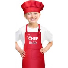 "Chef" Apron and Hat Set for Kids - Personalized with name