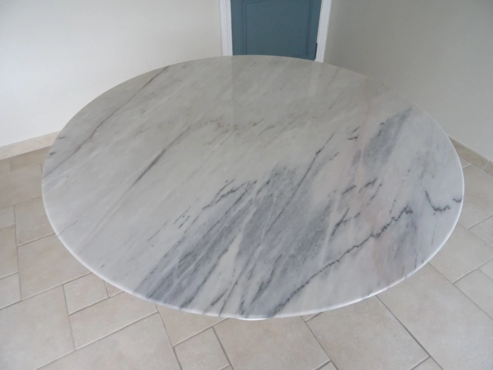 table marbre KNOLL INTERNATIONAL carrare tulip EERO SAARINEN design 1970 - Photo 3/4