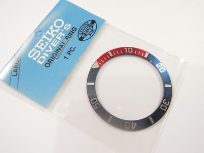 NEW BLUE/RED PEPSI BEZEL INSERT LARGE DIVERS SKX031-032 10BAR