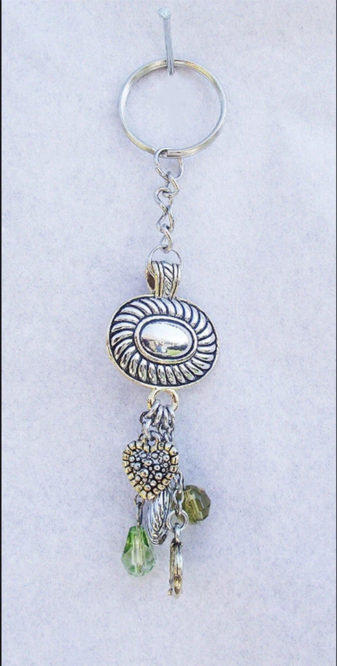 LLAVERO 2 TONOS PLATA ORO MULTICRISTAL 2 LADOS CONCIENCIA INSPIRADO EN EL DISEÑADOR NUEVO Foto 3 de 4