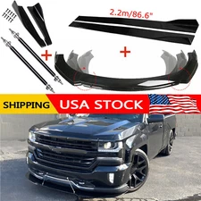 Front Rear Bumper Lip Spoiler Body Kit Splitter Side-Skirt For Chevy Silverado