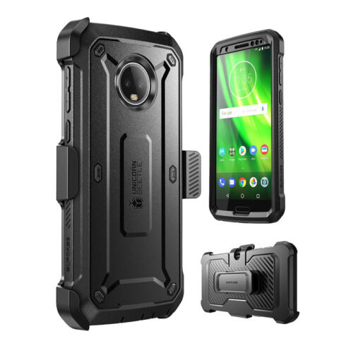 For Moto G6 Case, SUPCASE Full-Body Rugged Holster Cover with Screen Protector