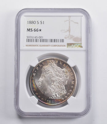 MS66* STAR 1880-S Morgan Silver Dollar NGC Insane Tone *2784 | eBay
