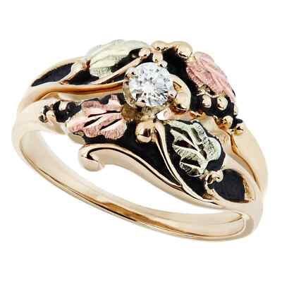 Antiker Diamant - Black Hills Goldring / Custom Made in USA Geschenkbox