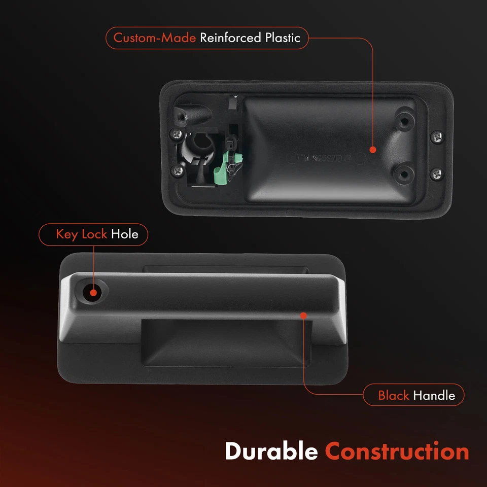 Manija de puerta exterior izquierda izquierda izquierda negra con cerradura para Chevrolet C3500HD Foto 4 de 4