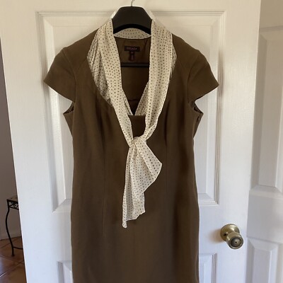 Escada Women's Brown Cotton/Rayon Silk Scarf/Tie at Neck Lined Dress Size 40 | eBay Escada Women's Brown Cotton/Rayon Silk Scarf/Tie at Neck Lined Dress Size 40 | eBay