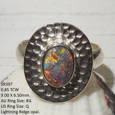 Natural Australian Opal Ring Handmade 925 Sterling Silver Gift