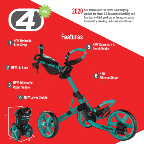 CLICGEAR MODEL 4.0 GOLF TROLLEY PUSH CART / 2025 MODEL / BLACK +FREE GIFT PACK - Picture 4 of 8
