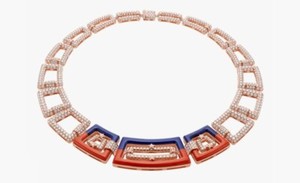 Authentic Striking Geometries Statement Necklace For Bride 925 Silver Rose Gold Plated
