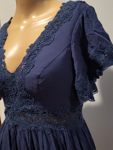 Azazie Blue Embroidered Fit & Flair Maxi Bridesmaid/Special Occasion Dress - Picture 13 of 13