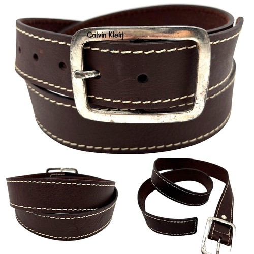 Calvin Klein Italian Saddle Leather Belts – Set of 2 (Black  display picture 2