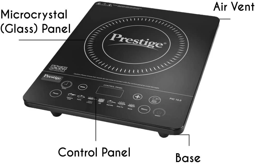 Prestige 1900 W Induction Cooktop Black Auto Volt Regulator