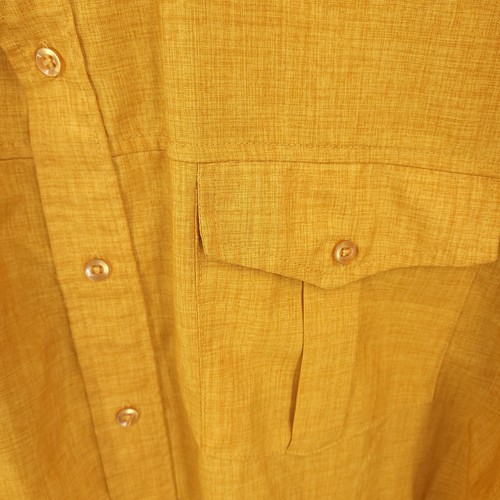 Haband Shirt Mens 2XL Yellow Button Up Short Sleeve Pockets Casual Oversized - Picture 4 of 10