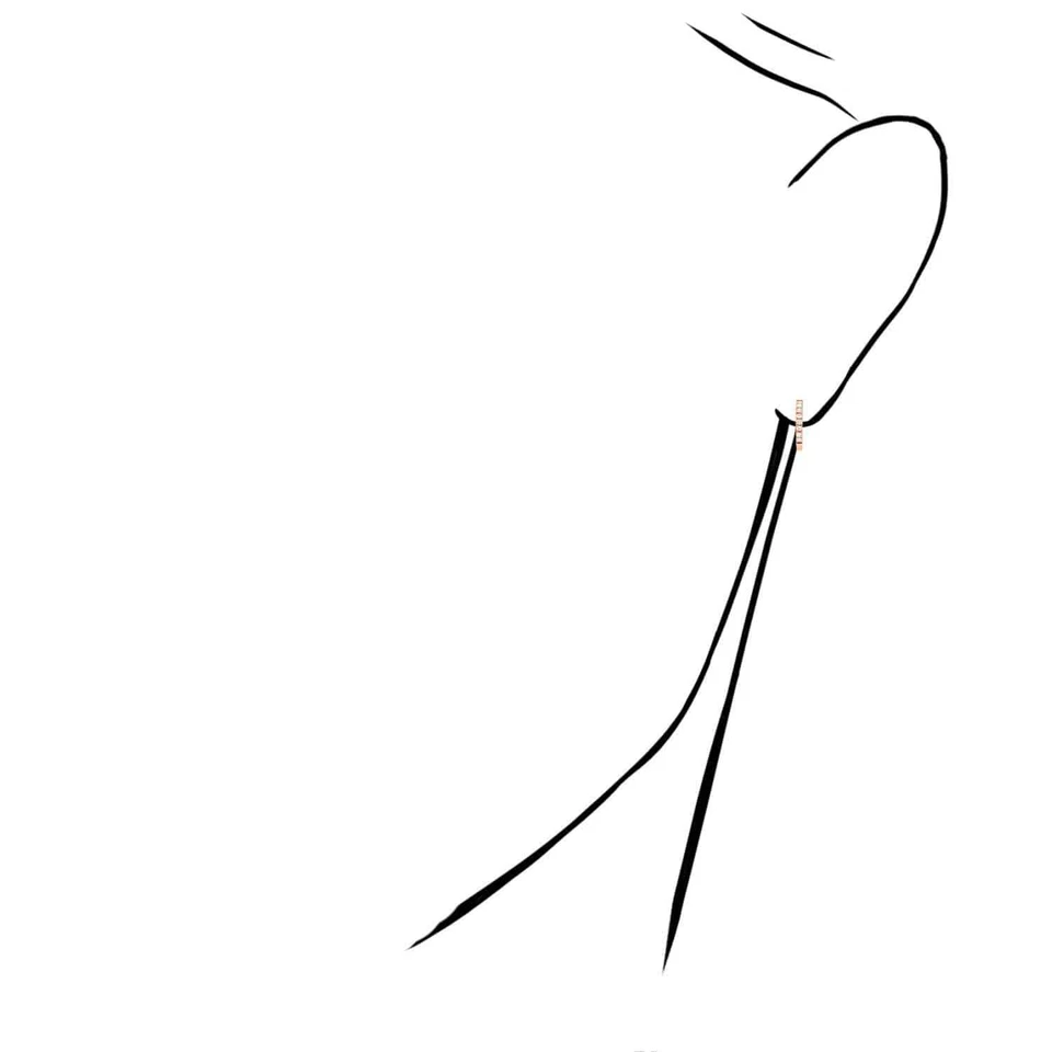 18K Yellow White Gold 0.15CT. TW Lab-Grown Diamond Huggie Hoop Earrings 0.5" - Image 3 of 4