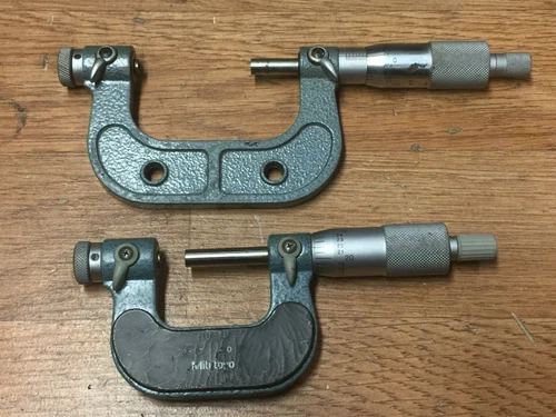 PAIR OF MITUTOYO ANVIL THREADING MICROMETERS 0-1 & 1-2 BY .001"