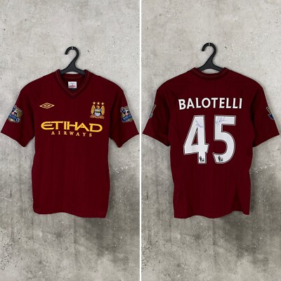 MANCHESTER CITY 2012 2013 SIGNED AWAY FOOTBALL SHIRT #45 BALOTELLI