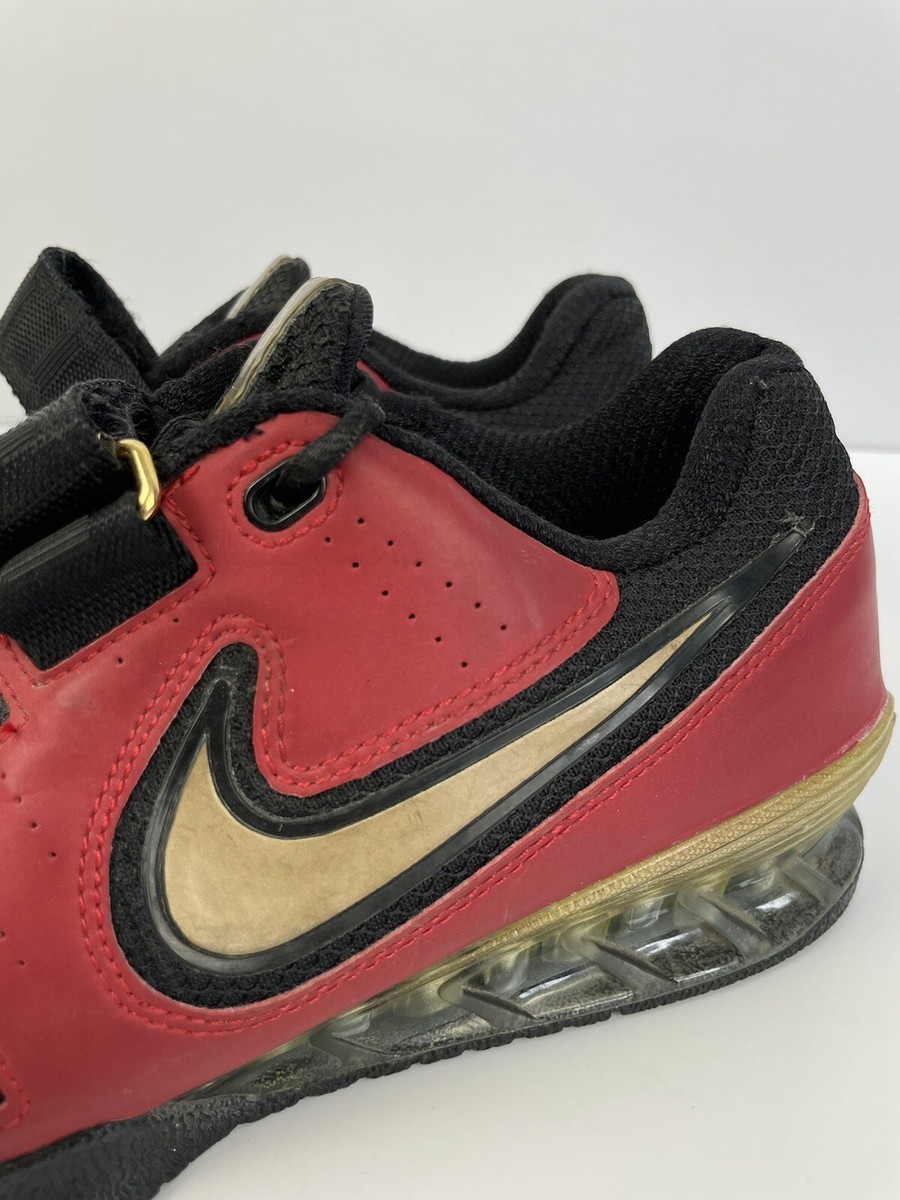 NIKE ROMALEOS 2 WEIGHTLIFTING SHOES RED GOLD BLACK 476927-670 Sz