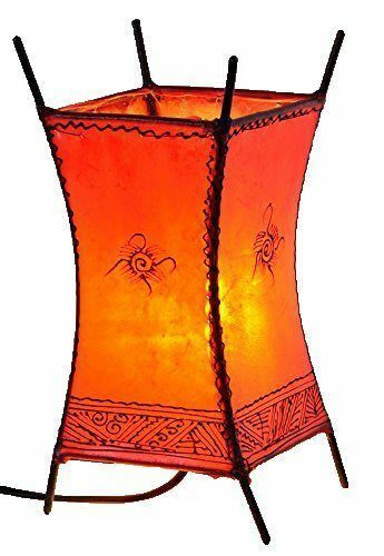 Oriental Marocaine Lampadaire Cuir Lampe Henné Lampe en Cuir Carres - Afbeelding 1 van 16