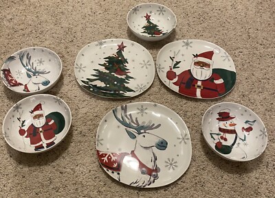Target Wondershop 2019 Melamine Dinner Plates & Cereal Bowls 7 pcs   NEW!!!