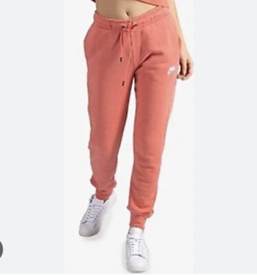 Nike Women's Fleece Pants Sportswear Essential Jogger Pants Peach SZ Medium