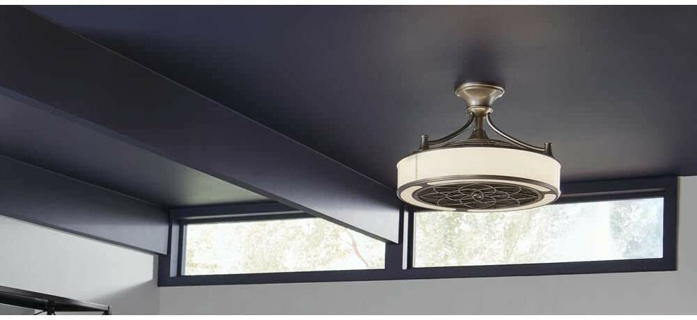 Windara 22 in. LED Indoor/Covered Outdoor Brushed Nickel Ceiling Fan with Light 