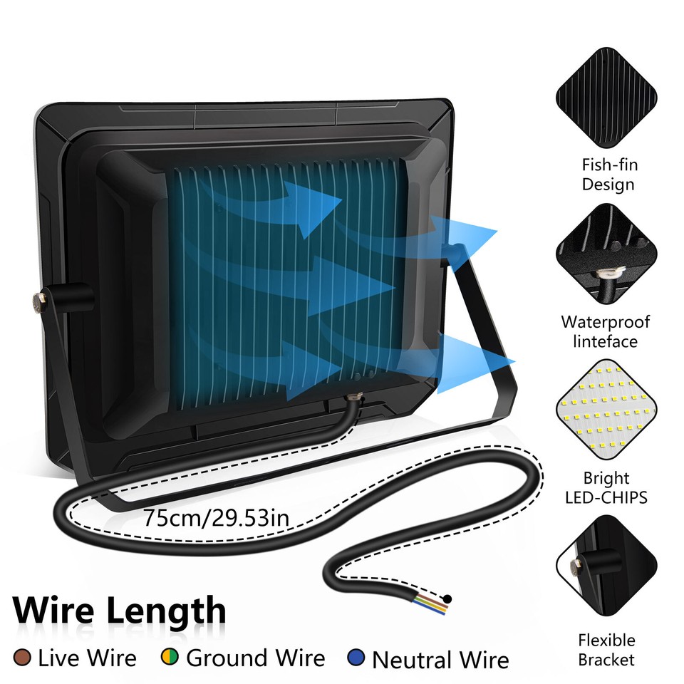 10 Pack 500W Watt LED Flood Light Garden Outdoor Lamp Yard Security