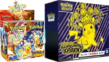 Pokemon TCG Surging Sparks Booster Box + Elite Trainer COMBO Bundle Sealed