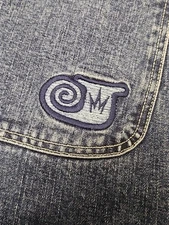 JNCO Twin Cannon Jeans Denim Embroidered Mens 44x32 Dark Stone