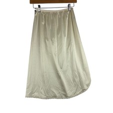 Vintage Vanity Fair Ivory Slip Women  s Small 26  Antron Nylon Shimmer Lace