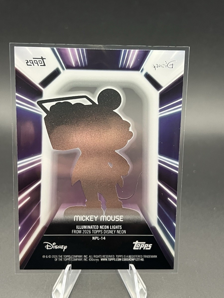 Topps Disney 2026 Neon Mickey Mouse Illuminated Neon Lights Card