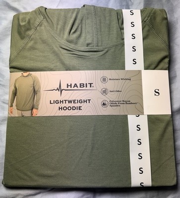 Habit Men's Lightweight Bamboo Hoodie Small NWT Moisture Wicking Anti Odor