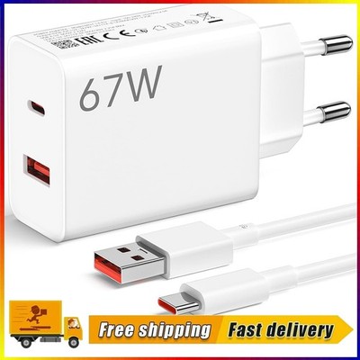 For Xiaomi 67W Schnell Ladegerät Netzteil Adapter USB-C Kabel Redmi Note11/12Pro